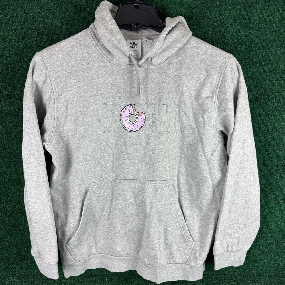 Adidas The Simpsons Hoodie Mens Large Gray Hooded Sweatshirt Pullover